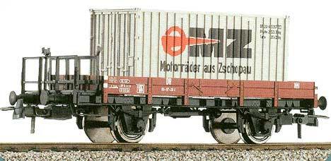 Low side boards wagon with container "MZ" (Motorrader<br /><a href='images/pictures/Sachsenmodelle/76396.jpg' target='_blank'>Full size image</a>